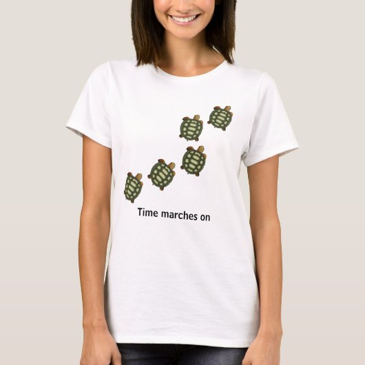 Groene Draaien met bewerkbare tijdmarkeringen op t T-shirt (Voorkant)