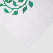 Groene Draaiende Bloemrijke Bladerige Arabesk Eleg Tissuepapier (Detail)