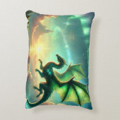 Groene draak accent kussen (Achterkant (Verticaal))