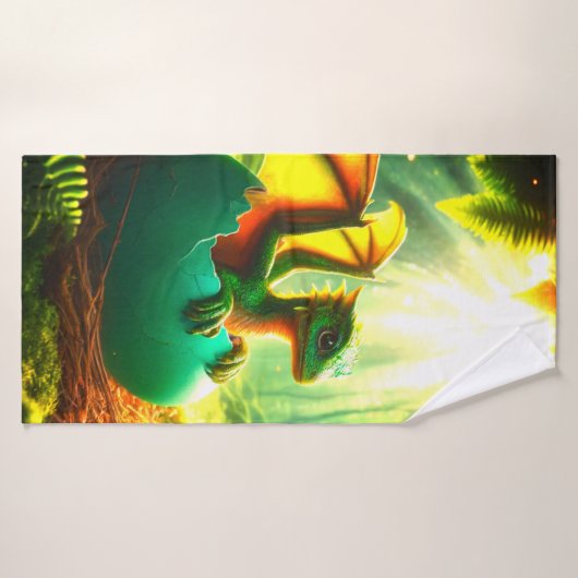 Groene draak badhanddoek (Badhanddoek)