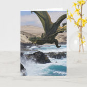 Groene Draak boven Kust Kaart (Gele Bloem)