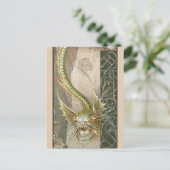 Groene draak briefkaart (Staand voorkant)
