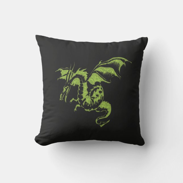 Groene Draak Buitenkussen (Voorkant)