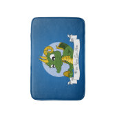 Groene draak cartoon badmat (Voorkant Verticaal)