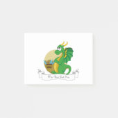 Groene draak cartoon post-it® notes (Voorkant)