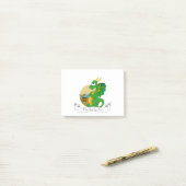 Groene draak cartoon post-it® notes (Op bureau)