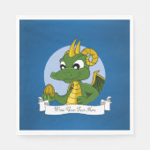 Groene draak cartoon servetten (Voorkant)