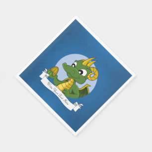 Groene draak cartoon servetten