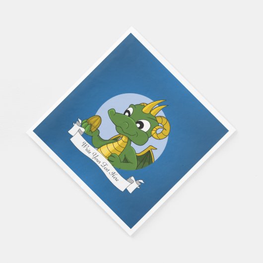 Groene draak cartoon servetten (Hoek)