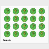Groene draak cartoon stickers (Vel)