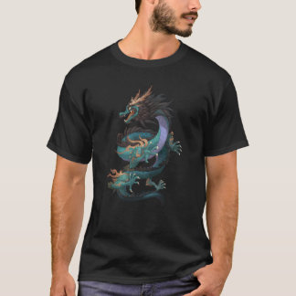 Groene draak, Chinese draak Cartoon Comics Illust T-shirt
