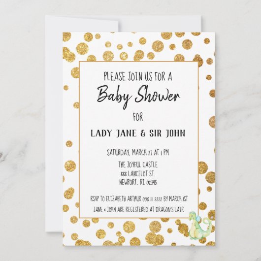 *~* Groene Draak - de Uitnodiging van het Baby sho (Achterkant)