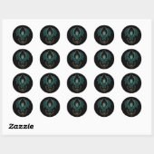  groene draak elegantie ronde sticker (Vel)