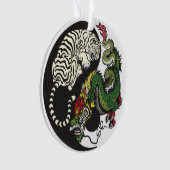 groene draak en witte tijger yin yang symbool ornament (voorkant)