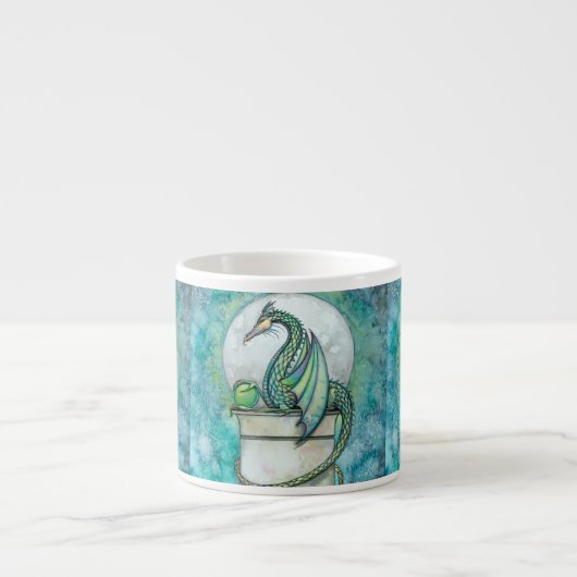 Groene Draak Fantasie Kunst Espresso Kop (Voorkant)