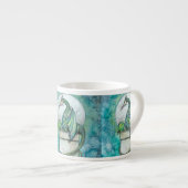 Groene Draak Fantasie Kunst Espresso Kop (Voorkant rechts)