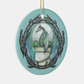 Groene Draak Fantasie Kunst Ornament (Rechts)