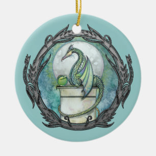 Groene Draak Fantasie Kunst Ornament