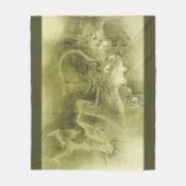 Groene draak fleece deken (Voorkant)