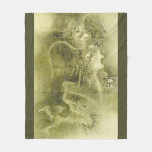 Groene draak fleece deken