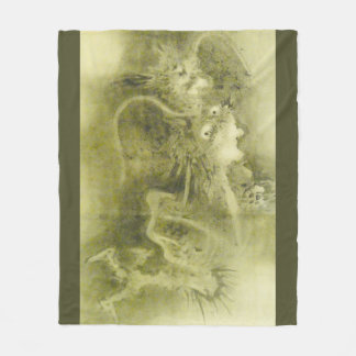 Groene draak fleece deken