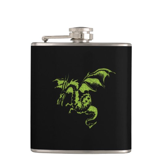 Groene Draak Heupfles (Voorkant)