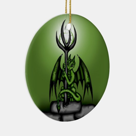 groene draak keramisch ornament (Rechts)