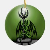 groene draak keramisch ornament (Voorkant)