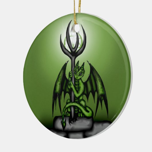 groene draak keramisch ornament (Links)