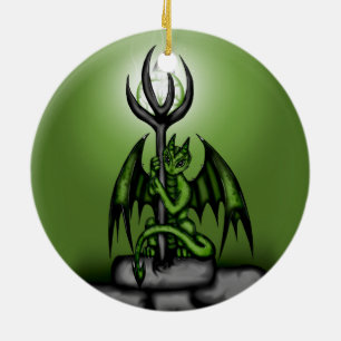 groene draak keramisch ornament