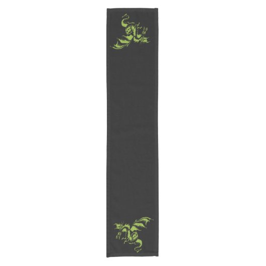 Groene draak korte tafelloper (Voorkant)