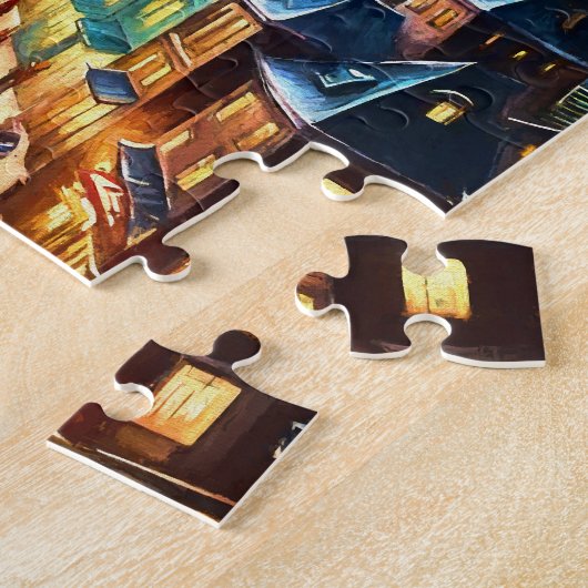 Groene draak levert kerstcadeaus legpuzzel (Zijkant)