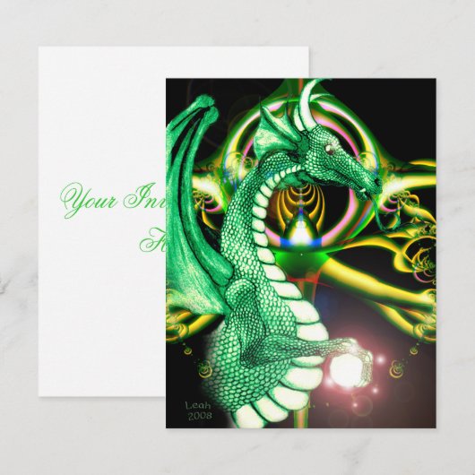 Groene draak ~*Lore*~ Kaart (Voorkant / Achterkant)