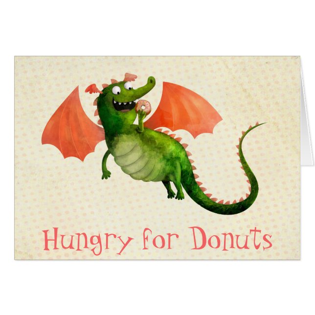 Groene draak met Donut (Voorkant Horizontaal)