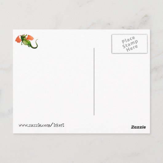 Groene draak met Donut Briefkaart (Achterkant)