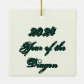 Groene draak met Dragon Shield Keramisch Ornament (Achterkant)