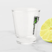 Groene draak met Keltische rand gepersonaliseerd Shot Glas (Links)