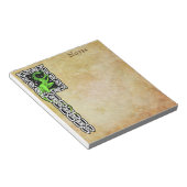 Groene draak met Keltische rand Notitieblok (Schuin)