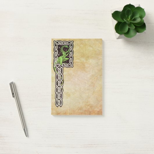 Groene draak met Keltische rand Post-it® Notes (Kantoor)