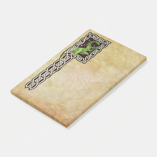 Groene draak met Keltische rand Post-it® Notes (Schuin)