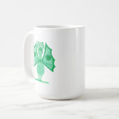 Groene Draak Met Klavertjes Koffiemok (Voorkant links)