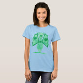 Groene Draak Met Klavertjes T-shirt (Voorkant volledig)