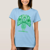 Groene Draak Met Klavertjes T-shirt (Voorkant)