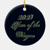 Groene draak met schild keramisch ornament (Achterkant)