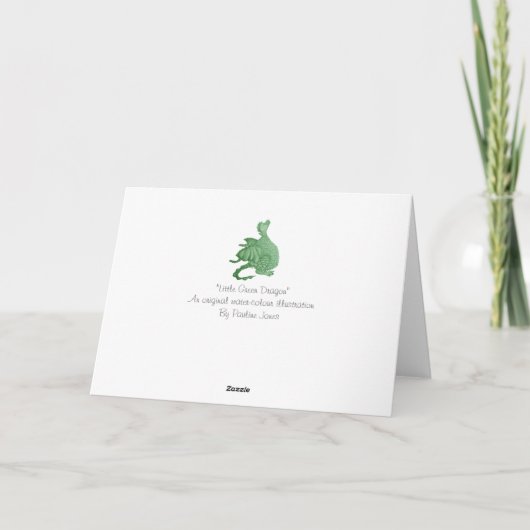 Groene draak mythische fantasie creatuur voor twee kaart (Achterkant)