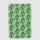 Groene Draak Ontwerp Elke Kleur Achtergrond Golfhanddoek (Voorkant)