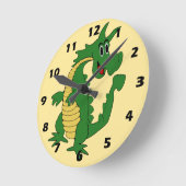 Groene Draak Ontwerp Ronde Klok (Hoek)