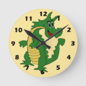 Groene Draak Ontwerp Ronde Klok (Voorkant)