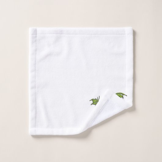 Groene draak op wit bad handdoek (Wasdoekje)