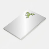 Groene Draak op Zilver Post-it® Notes (Schuin)